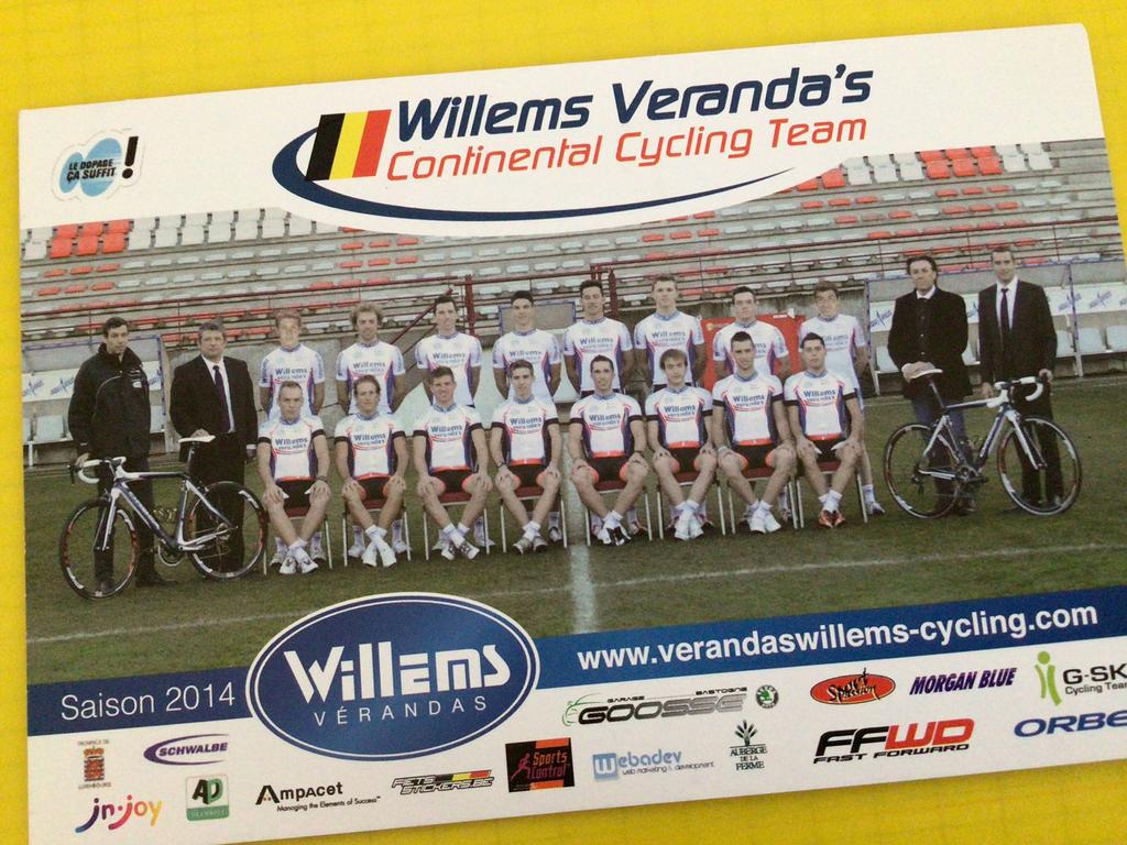 wielerkaart 2014 team willems veranda's continental, Verzenden, Zo goed als nieuw