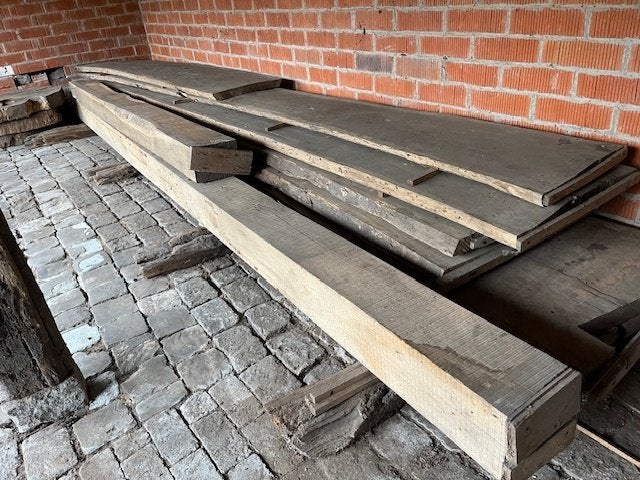 Eiken balk, Ophalen, Zo goed als nieuw, Hardhout, 250 cm of meer