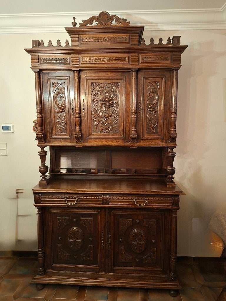Mechelse Buffetkast, Ophalen, Vlaamse Renaissance, 200 cm of meer, Eikenhout