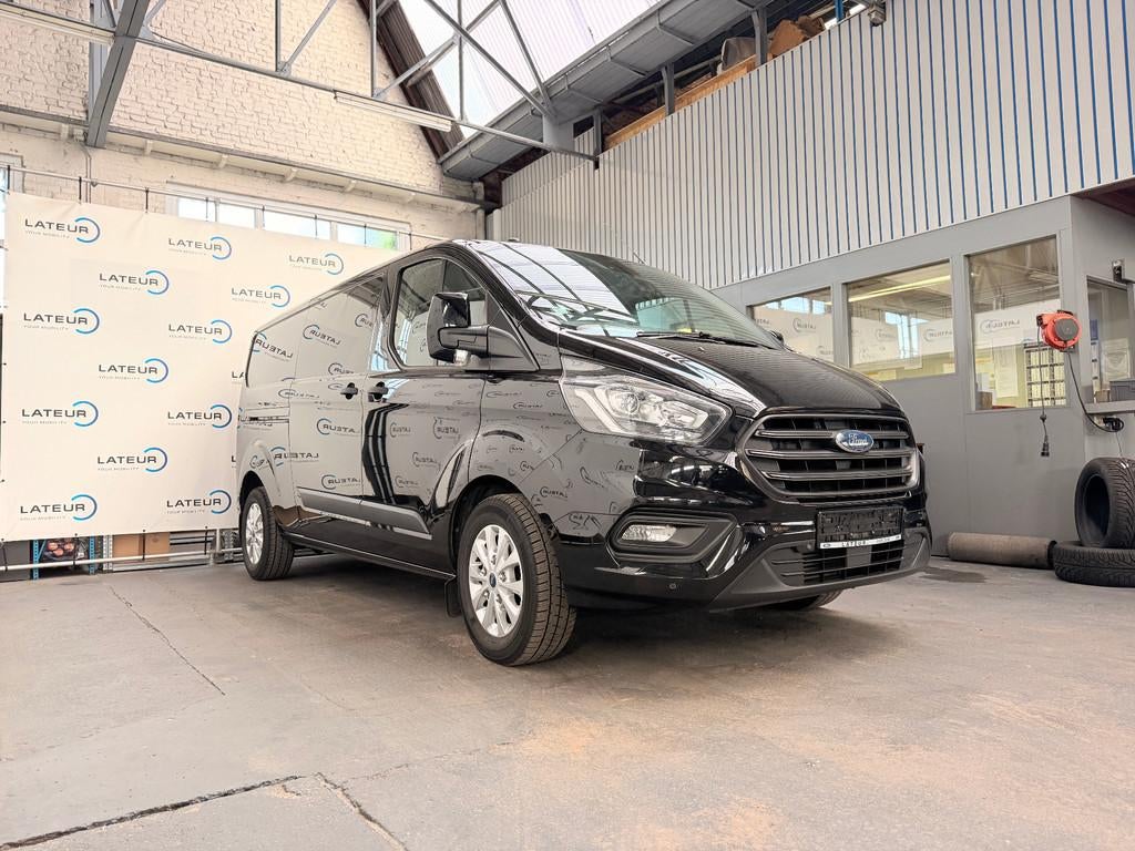 Ford Transit Custom Limited 320S 170pk automaat + houten laa, Auto's, Bestelwagens en Lichte vracht, Automaat, Stof, Zwart, Diesel
