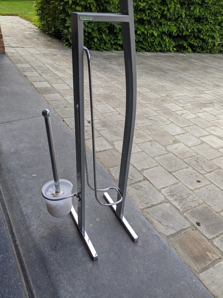 Allibert wc rol houder + borstel, Ophalen of Verzenden, Zo goed als nieuw, Grijs, Toilet-accessoire
