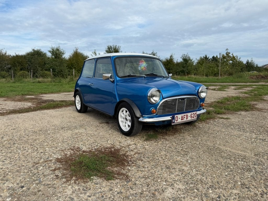 Net gerestaureerde Leyland Mini (cooper)uit 1977 – oldtimer, Auto's, Stof, Zwart, Blauw, Handgeschakeld