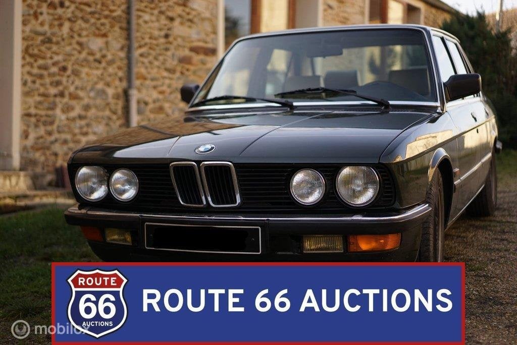 BMW 525e | 1987 | Route 66 Auctions, Auto's, Zwart, Bedrijf, Handgeschakeld, Overige carrosserie