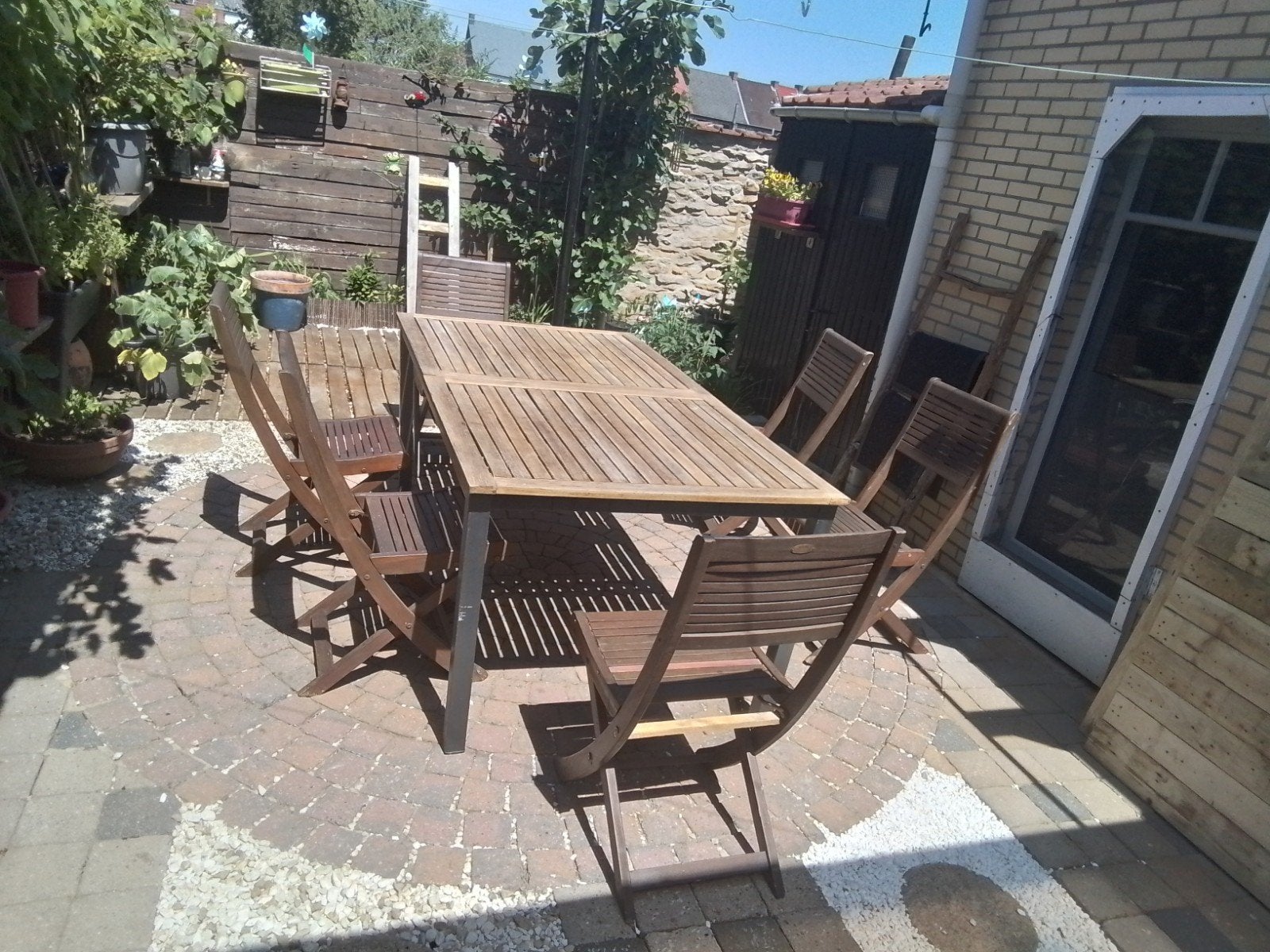 Table et chaises, Jardin & Terrasse, Ensembles de jardin, Comme neuf, Aluminium, Enlèvement ou Envoi