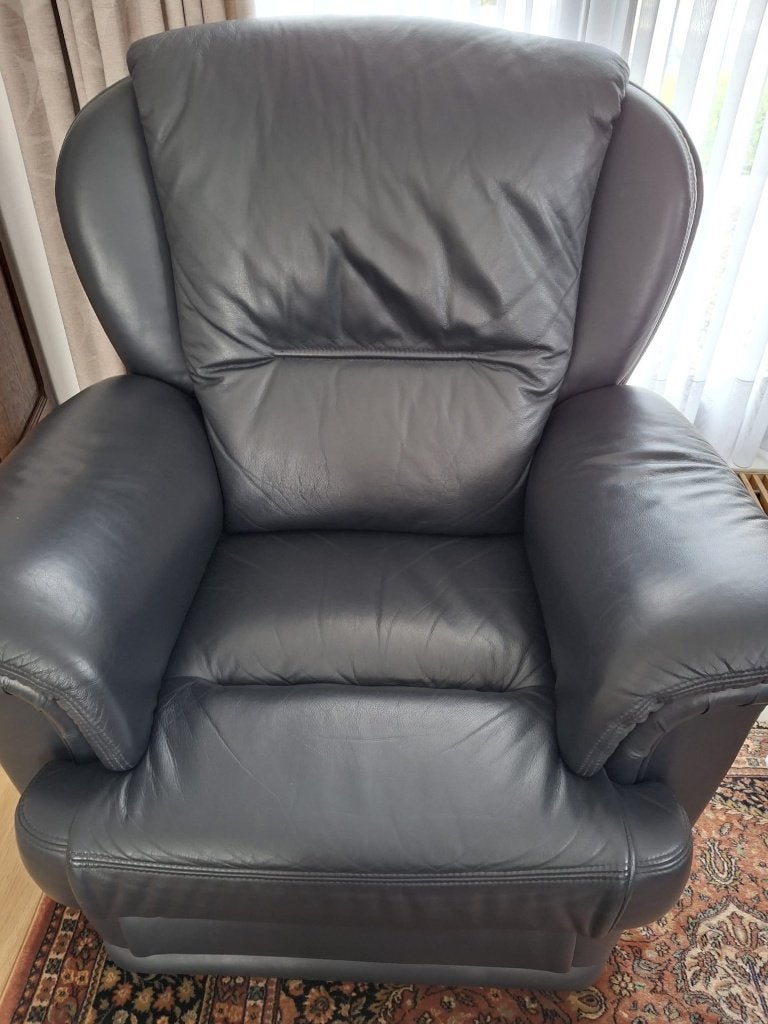 Lederen 1 zit / zwart / zeer goede staat, Huis en Inrichting, Ophalen, Eenpersoons, Minder dan 75 cm, Leer