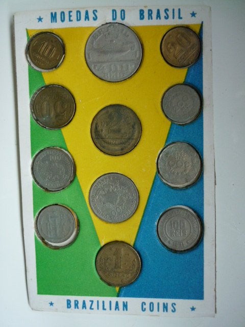 Vintage collectie : 12 Braziliaanse muntstukken-jaren 40-50, Ophalen of Verzenden, Zo goed als nieuw