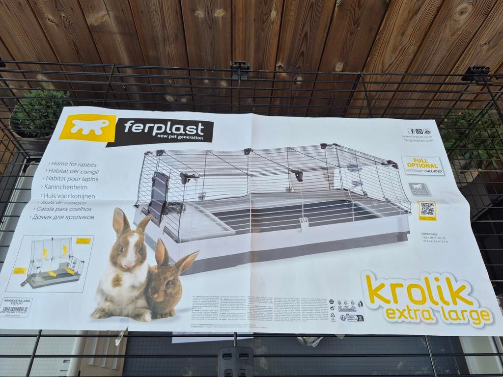 Ferplast krolik extra large 120cm, caviahok., Ophalen, Hok