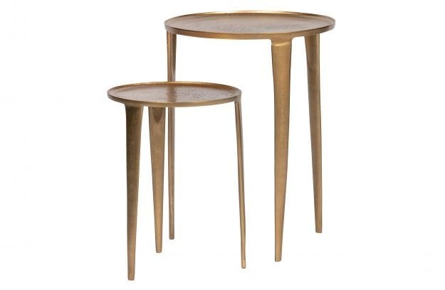 Showmodel: MEDAILLON BIJZETTAFELS METAAL ANTIQUE BRASS, Maison & Meubles, Tables | Tables d'appoint, Enlèvement, Comme neuf, Rond