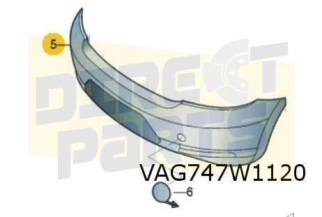 Volkswagen Beetle (7/11-7/16) Achterbumper (PDC) (GRU) Origi, Neuf, Arrière, Volkswagen, -