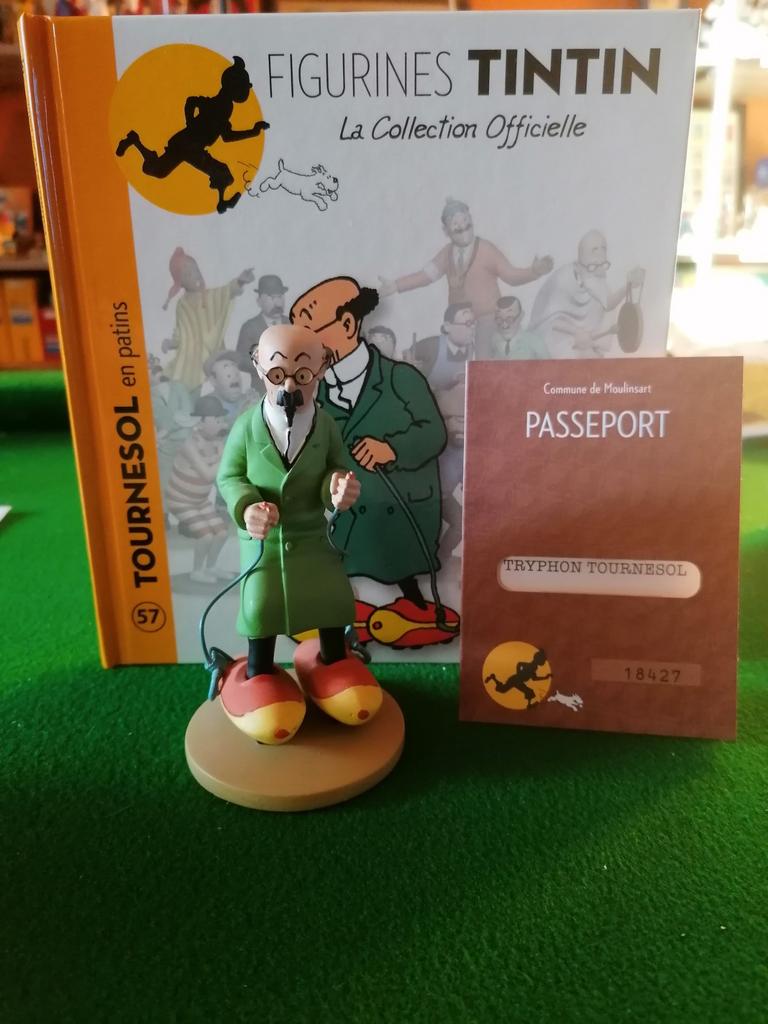 Tintin Figurine n 57 Tournesol en patins, Ophalen of Verzenden, Kuifje