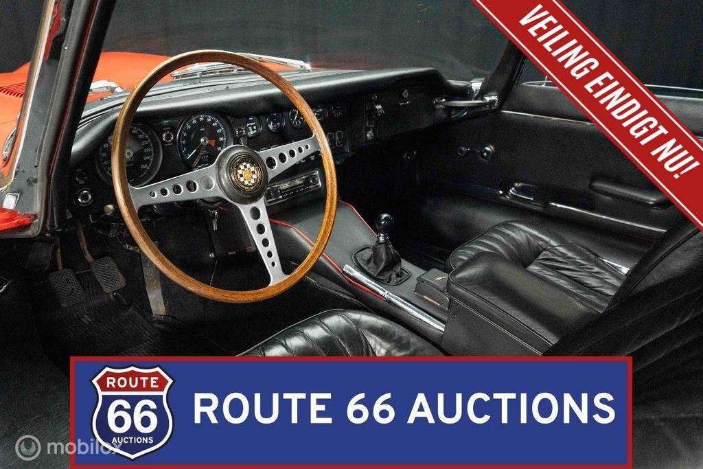 Jaguar E-Type Coupe Series 2 | 1970 | Route 66 Auctions, Auto's, Zwart, Bedrijf, Handgeschakeld, Overige carrosserie