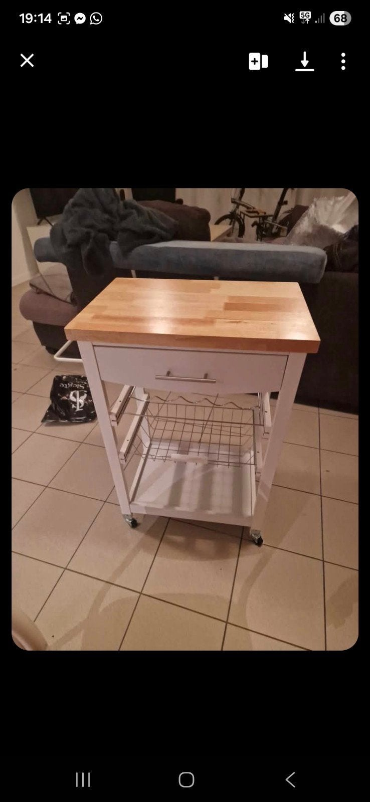 Kastje op wielen, Huis en Inrichting, Keuken | Keukenelementen, Ophalen, Wit
