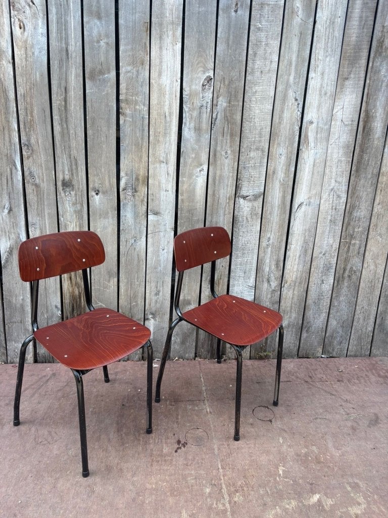 Pagholz – vintage industriële schoolstoelen(50 op voorraad), Enlèvement ou Envoi, Utilisé, Mobilier