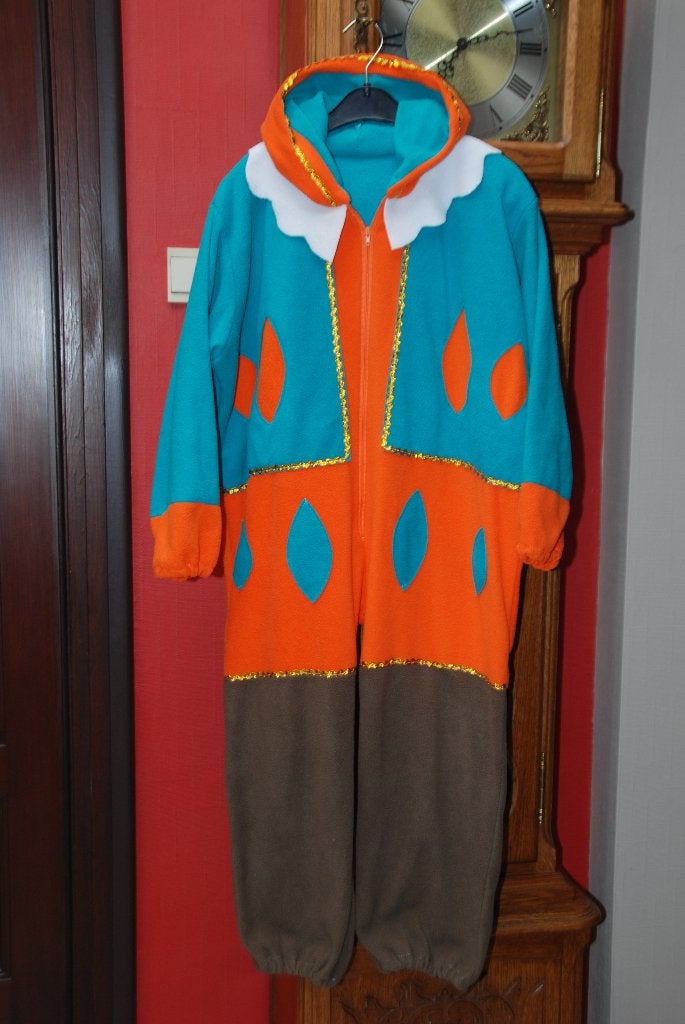 Jumpsuit van fleece in carnavalskostuum T110/122 of 5/7A, Kinderen en Baby's, Ophalen of Verzenden, Zo goed als nieuw, 110 t/m 116