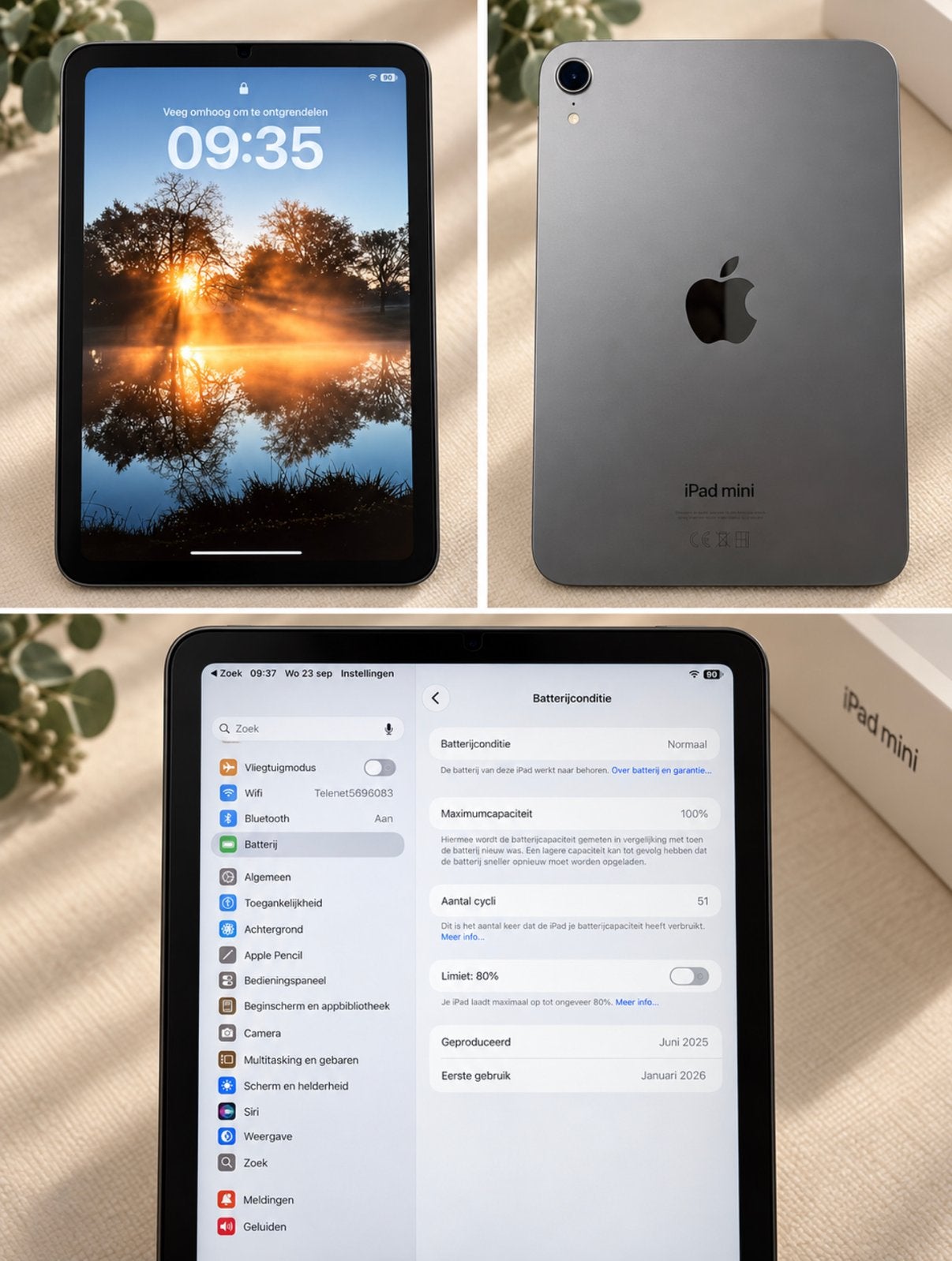Apple iPad mini A17 Pro 100% batterij, Computers en Software, Ophalen, Zo goed als nieuw, Apple iPad, 128 GB
