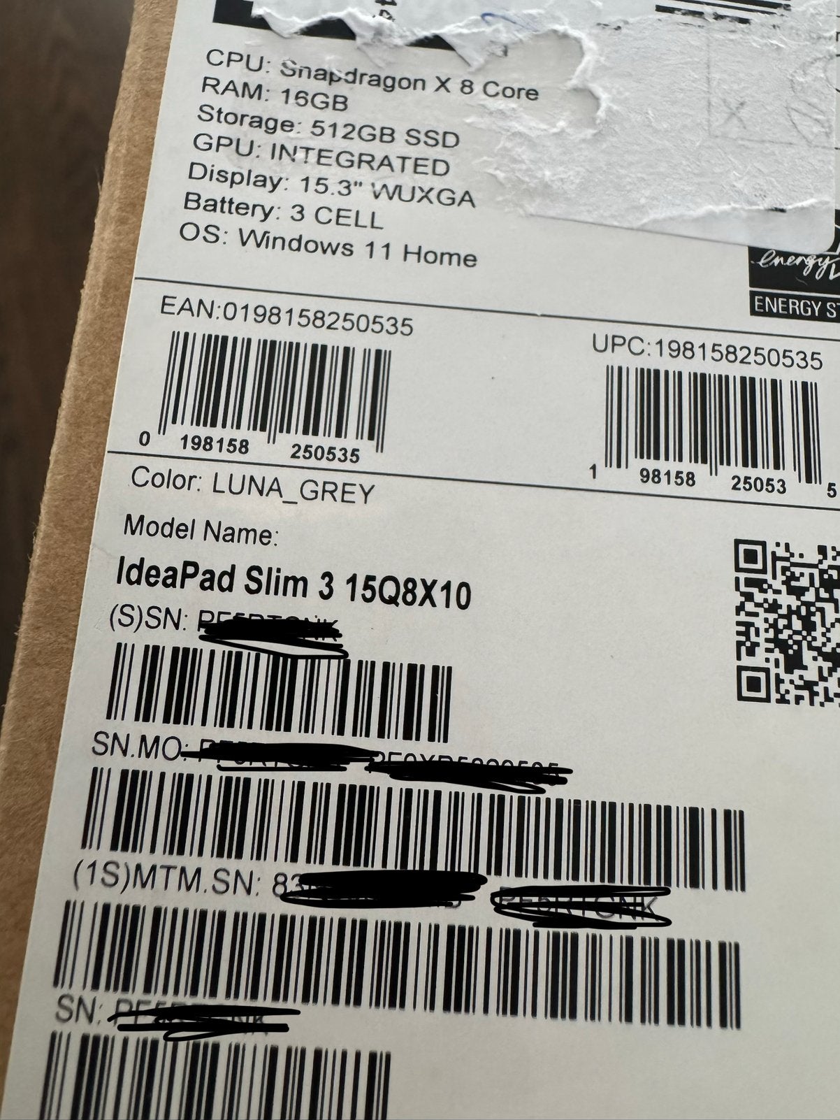 Lenovo IdeaPad Slim 3 - Snapdragon - 16GB - 512GB - NIEUW, Computers en Software, Ophalen of Verzenden, Zo goed als nieuw, Azerty