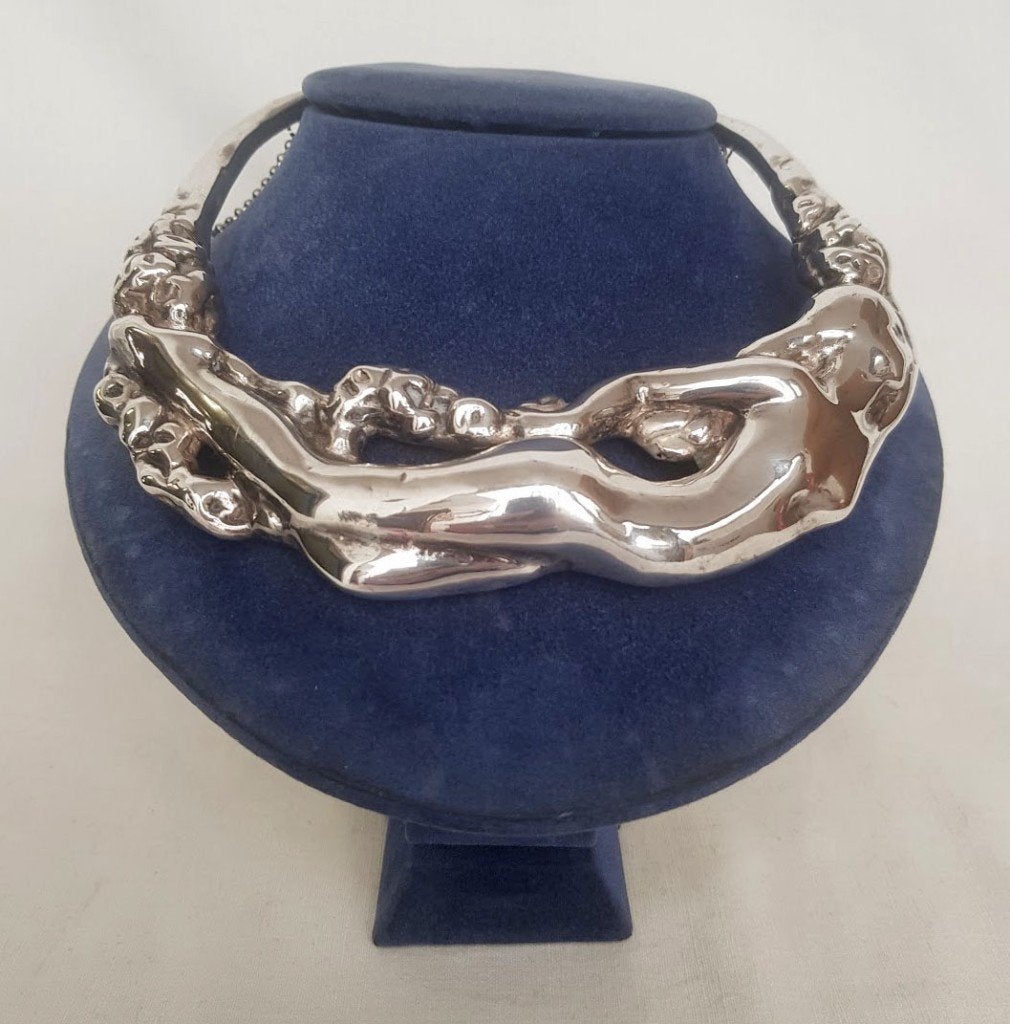 Halskett. zilver Art Nouveau, Handtassen en Accessoires, Antieke sieraden, Ophalen of Verzenden, Zilver, Ketting