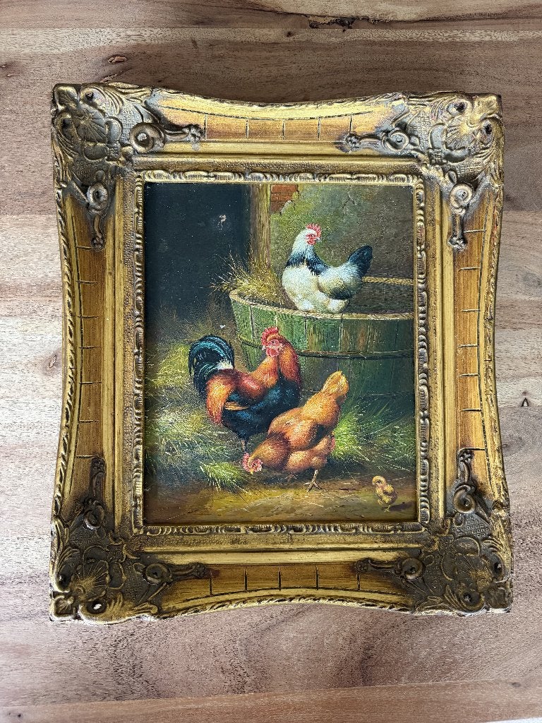 schilderij, Antiek en Kunst, Ophalen, Realistisch, Dieren, Ingelijst