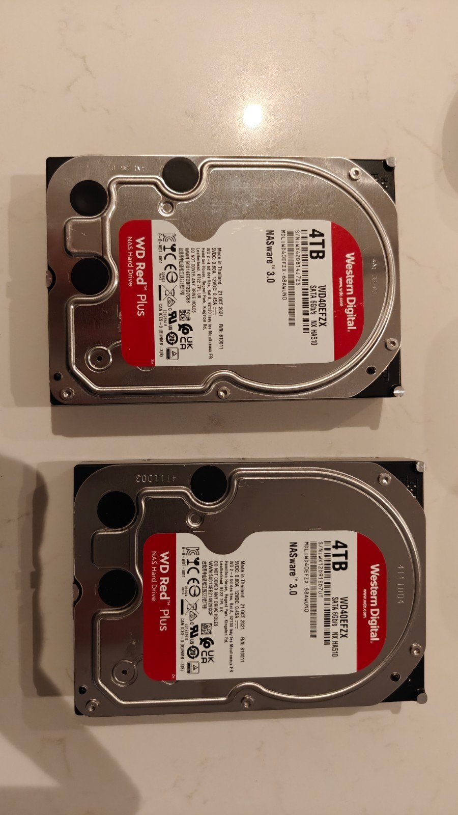 2x Western Digital 4TB HDD, Computers en Software, Harde schijven, Verzenden, HDD
