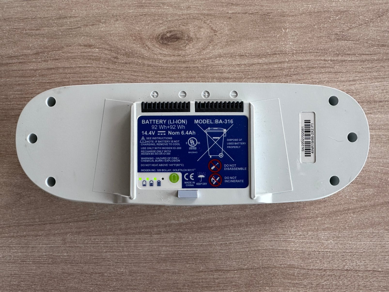Batterie Inogen G3 BA 316 16 cells, Envoi, Comme neuf