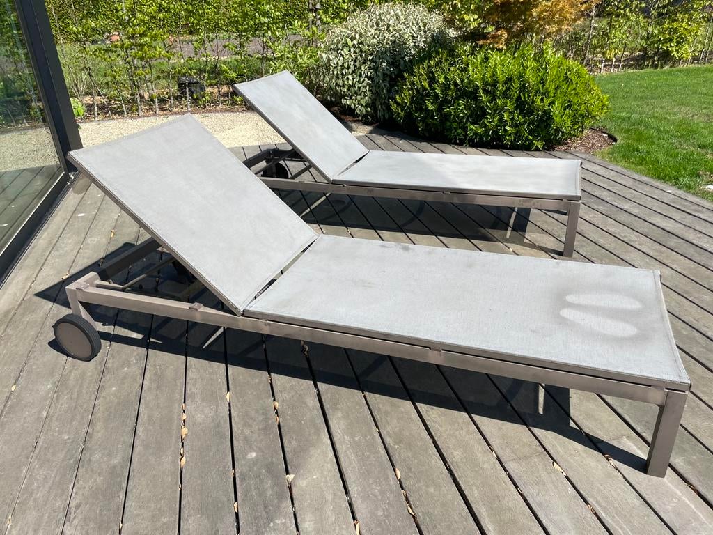 Ligbedden tuin, Tuin en Terras, Ligbedden, Ophalen, Gebruikt, Aluminium, Verstelbaar