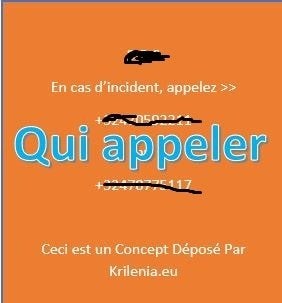 Vends les droits du concept "Qui appeler", Enlèvement ou Envoi