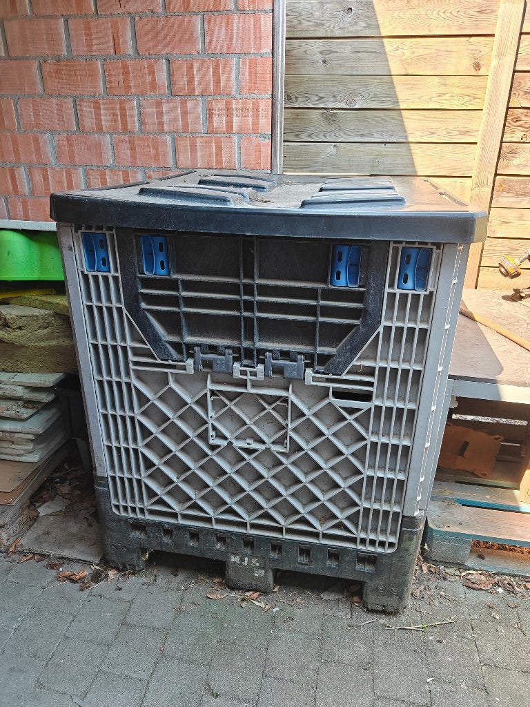 Rotom kunstof palletbox, Ophalen, Gebruikt, Krat, Opvouwbaar