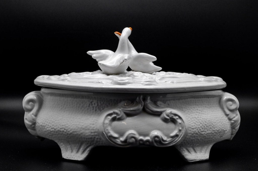 Vintage porseleinen terrine met ganzen, Antiek en Kunst, Ophalen
