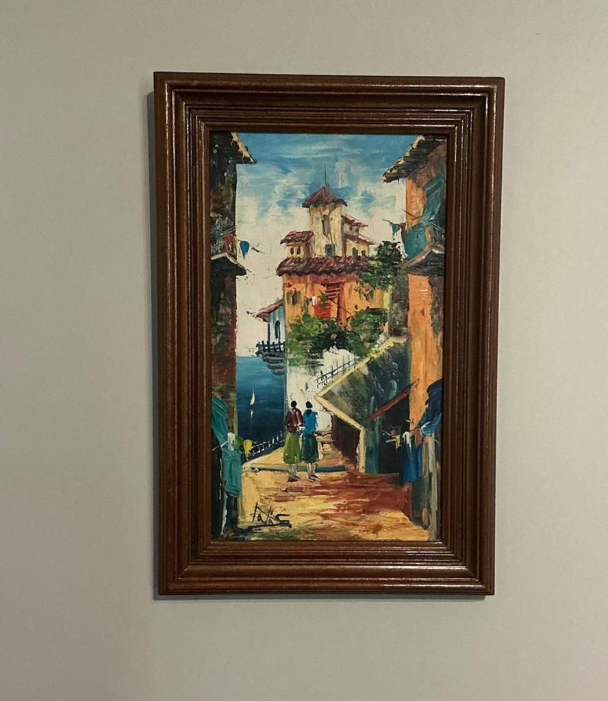 Lot 29. Peinture à l'huile 240/400. Cadre 320/480. Signé, Antiquités & Art, Art | Peinture | Classique, Enlèvement ou Envoi