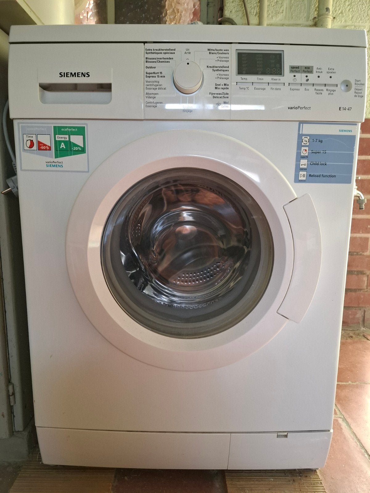 Wasmachine Siemens, Ophalen