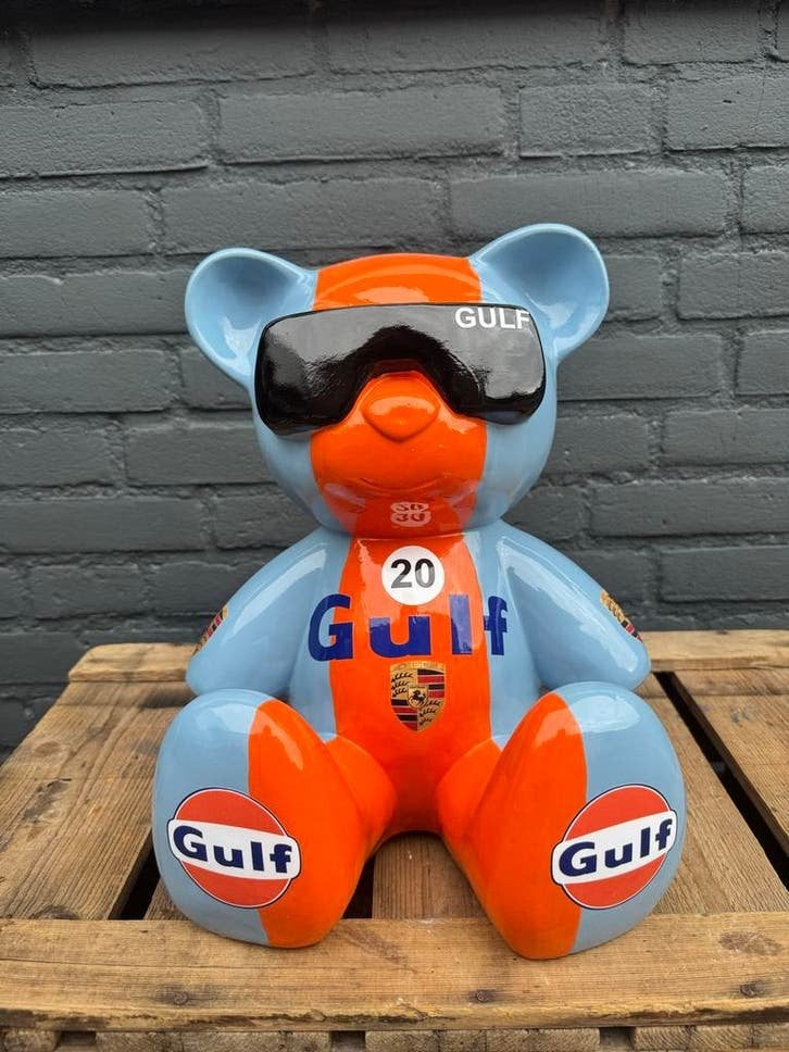 Grote Gulf Teddybeer Beeld - Uniek Decoratiestuk, Collections, Marques & Objets publicitaires