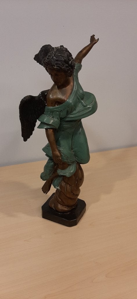 Ange déco Art nouveau +/-55cm, Enlèvement, Bronze