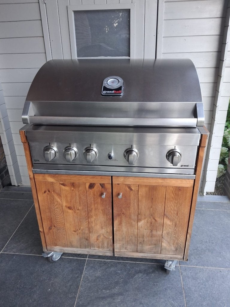 Gasbarbecue Grandhall Elite RVS, Tuin en Terras, Ophalen, Zo goed als nieuw, Grandhall