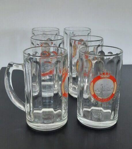 Haecht 6x bierglas met oor ongebruikt, Ophalen of Verzenden, Nieuw, Bierglas