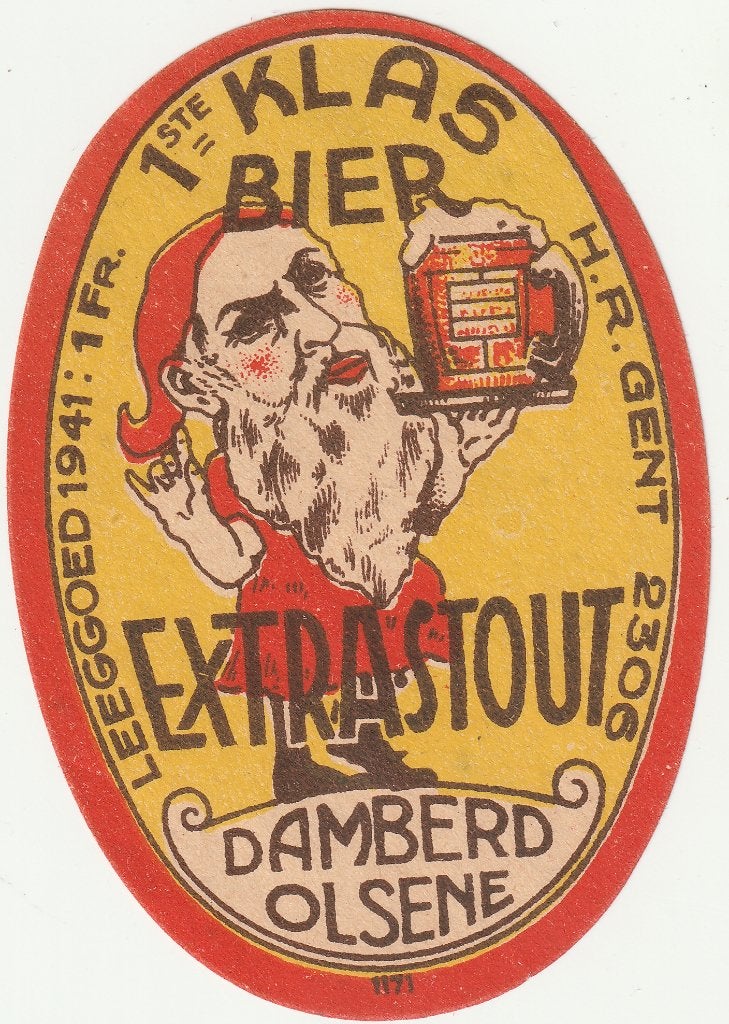 1 BIERETIKET BEERLABEL OLSENE - BROUWERIJ DAMBERD 3, Envoi, Comme neuf, Autres types, Autres marques