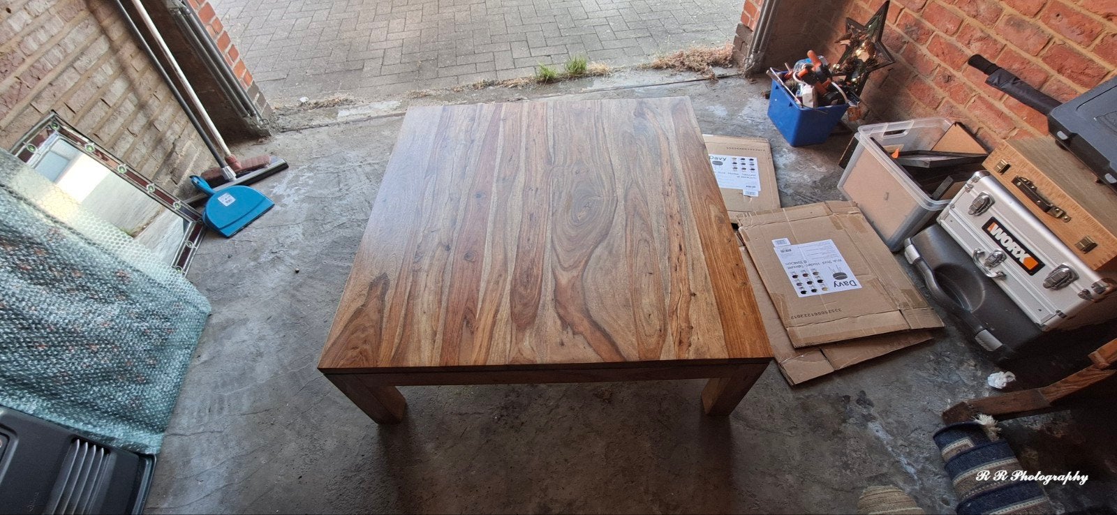 Houten salontafel 90 op 90 cm, Maison & Meubles, Enlèvement, Carré
