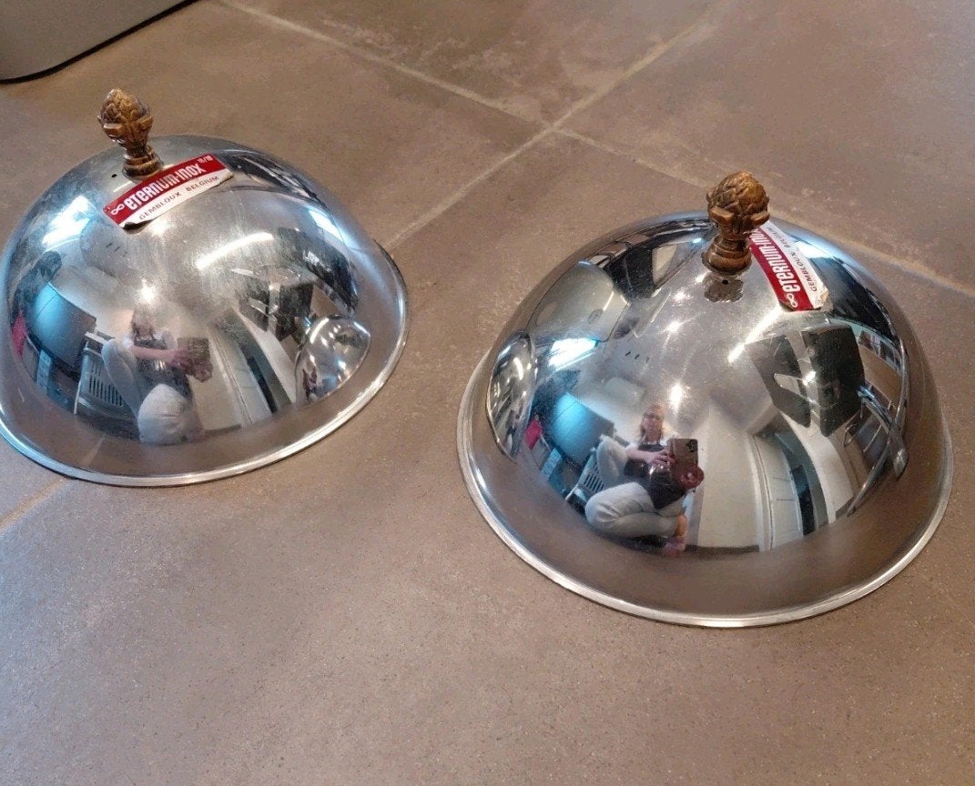 2 serveerkap Eternum inox, Ophalen of Verzenden, Inox, Overige typen