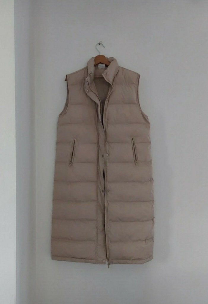 Longue veste beige / doudoune pour dame marque Vila Taille L, Taille 42/44 (L), Beige, Vila, Comme neuf