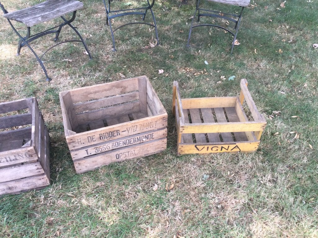 4 vieux bacs en bois, Enlèvement, Utilisé, Bois, Empilable