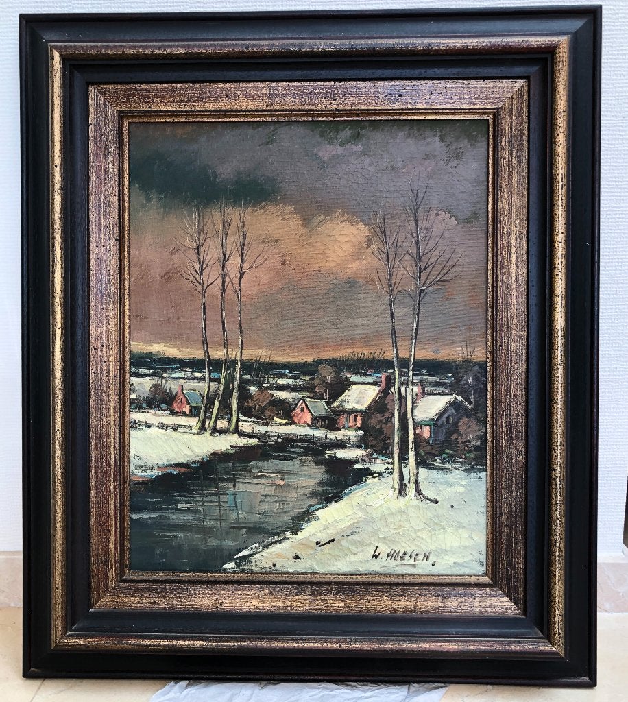 Prachtig olieverfschilderij met handtekening  – 73 x 62 cm, Antiek en Kunst, Doek, Ophalen of Verzenden, Olieverf, Klassiek