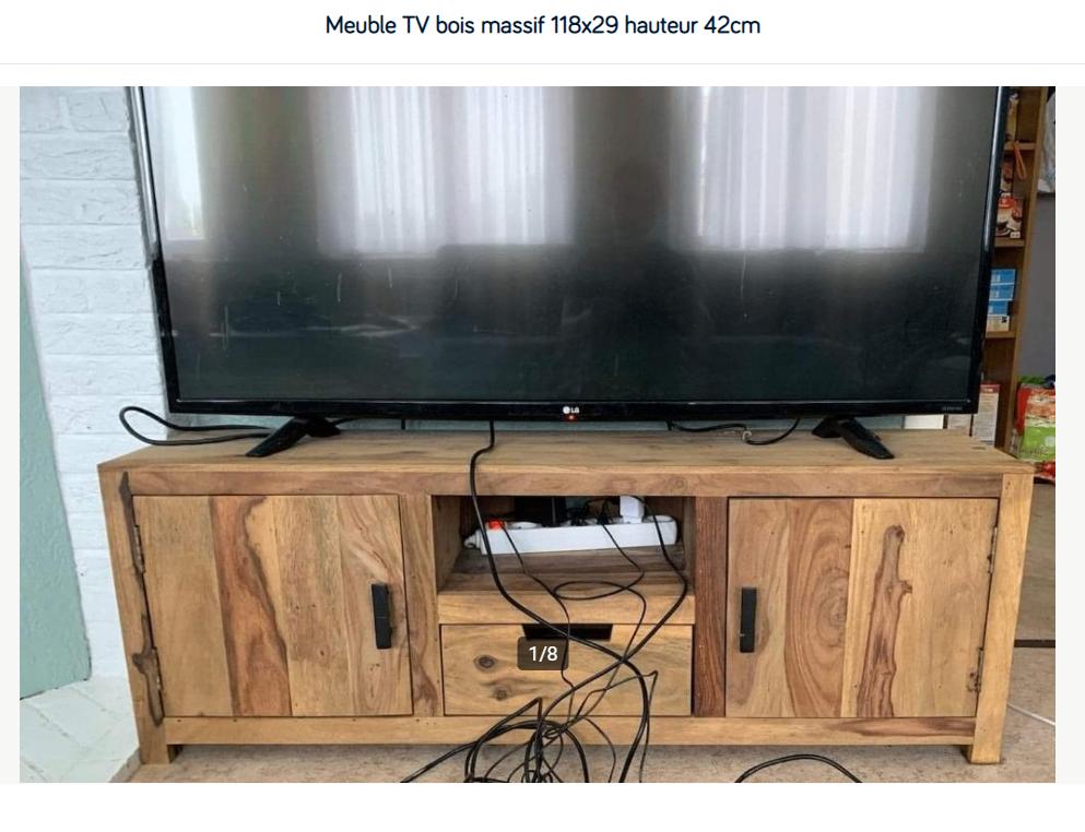 Massief houten tv-meubel 118x29h42cm zeer klein WEBA-meubel, Ophalen, Overige materialen, 100 tot 150 cm, Zo goed als nieuw