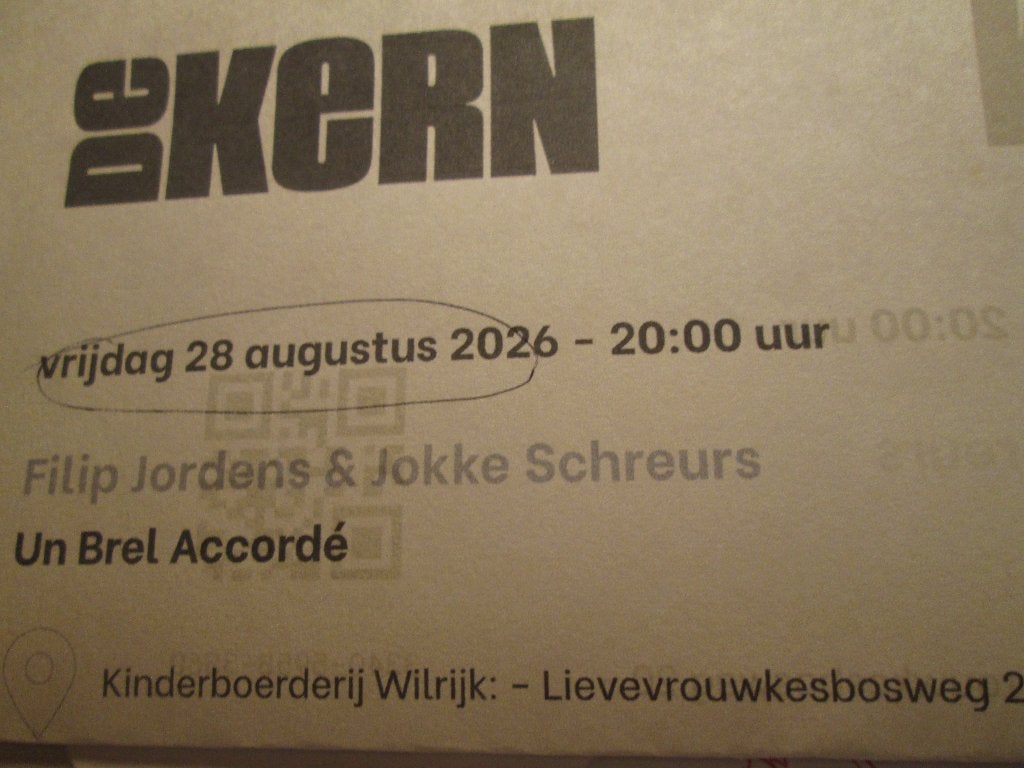 Tickets "Un Brel Accordé", Twee personen