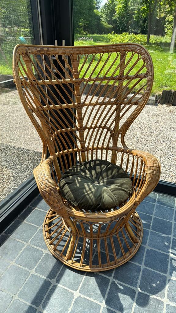 Vintage rotan stoel, Antiek en Kunst, Ophalen