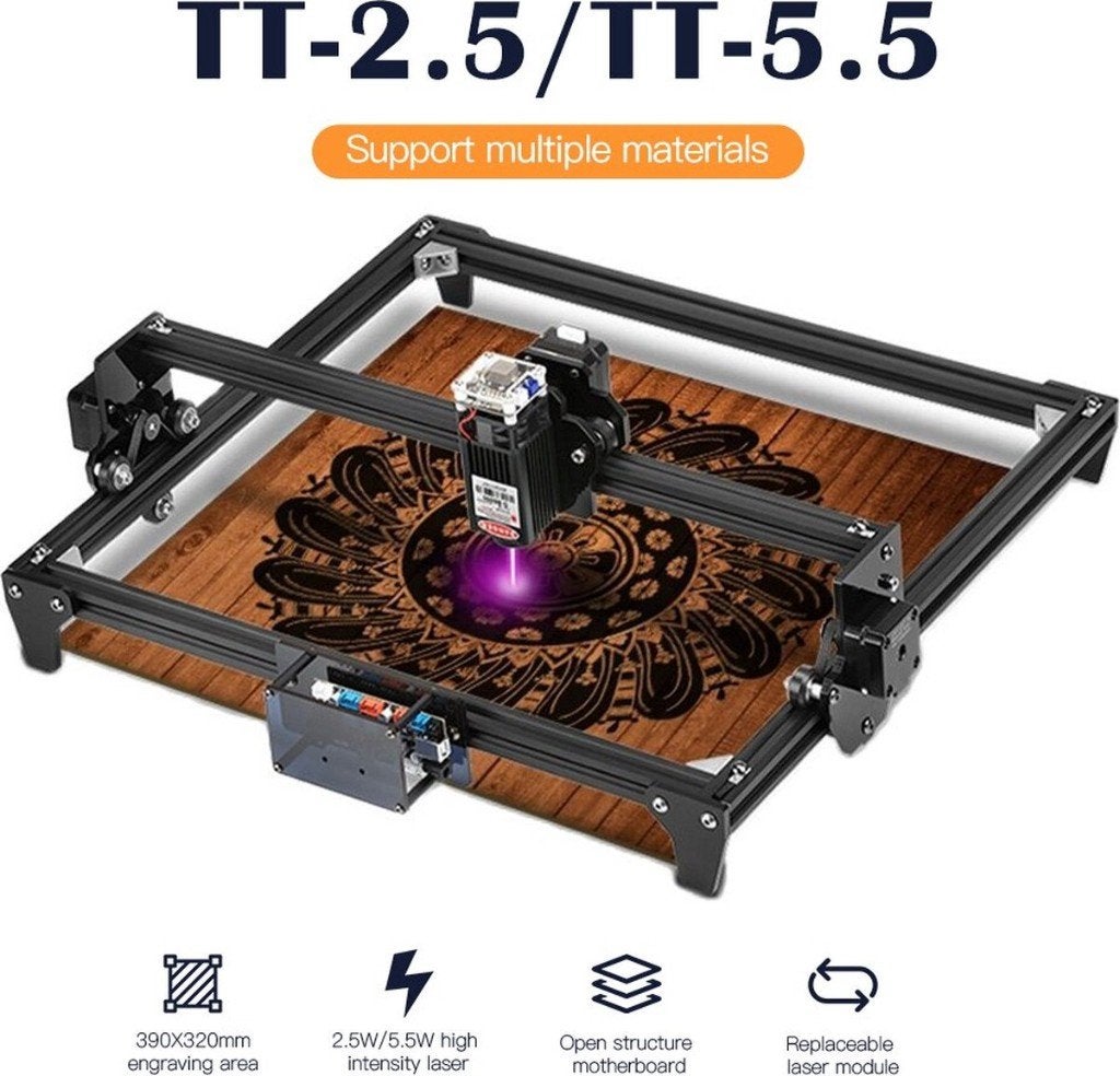 Graveermachine | 20W | 410 x 400 mm | 5W laser, Ophalen of Verzenden, Zo goed als nieuw
