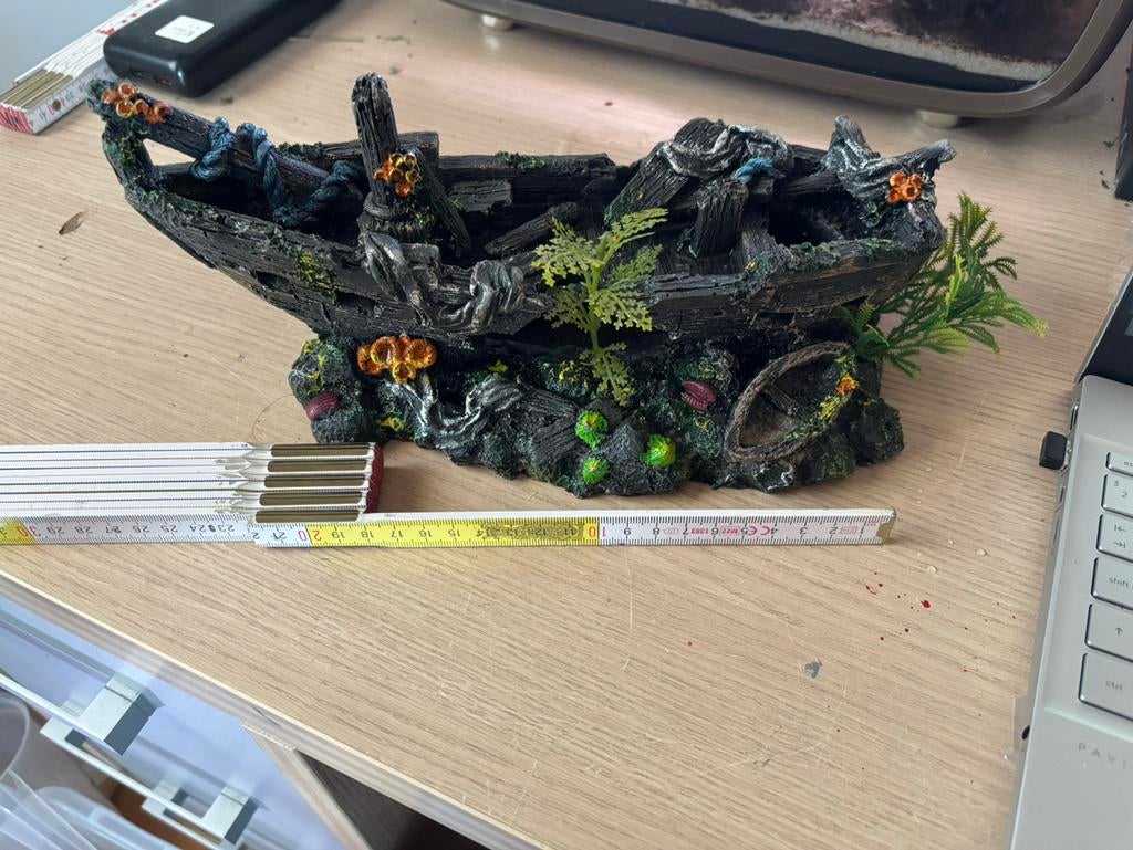 Prachtig Aquarium Decoratie: Gezonken Schip (Slagschip), Dieren en Toebehoren, Ophalen of Verzenden, Zo goed als nieuw