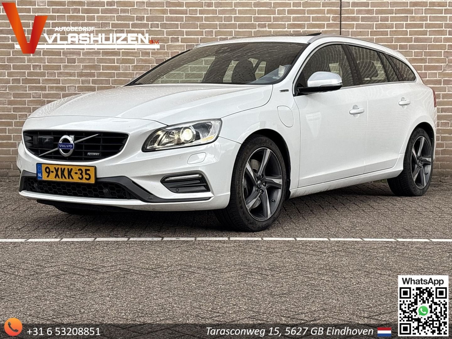 Volvo V60 2.4 D6 AWD Plug-In Hybrid R-Design | Schuifdak | L, Auto's, Volvo, Automaat, 48 g/km, Wit, Navigatiesysteem