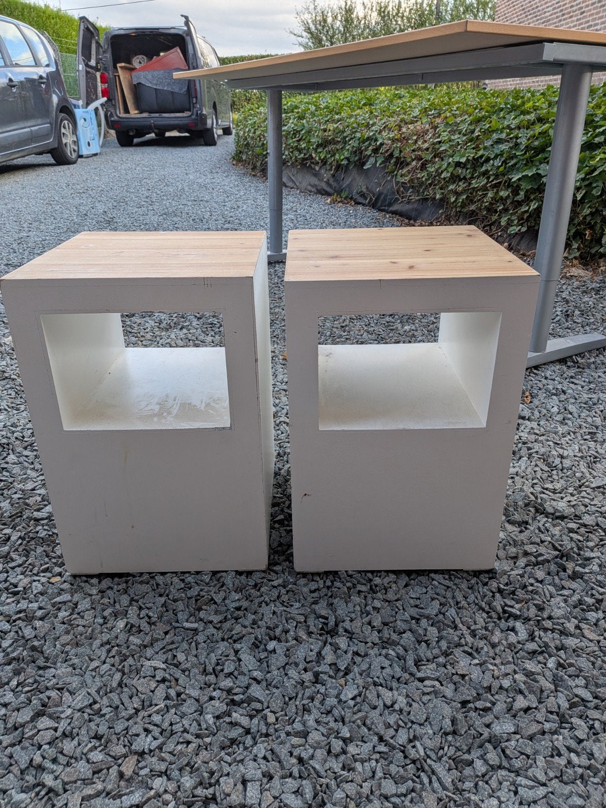 2 nachtkastjes, Ophalen, Gebruikt, Minder dan 45 cm, Minder dan 55 cm