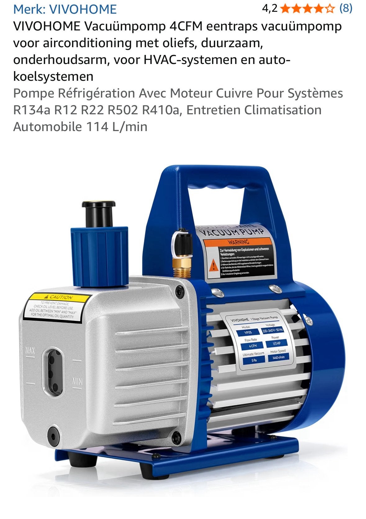 Vacuumpomp, Ophalen, Nieuw