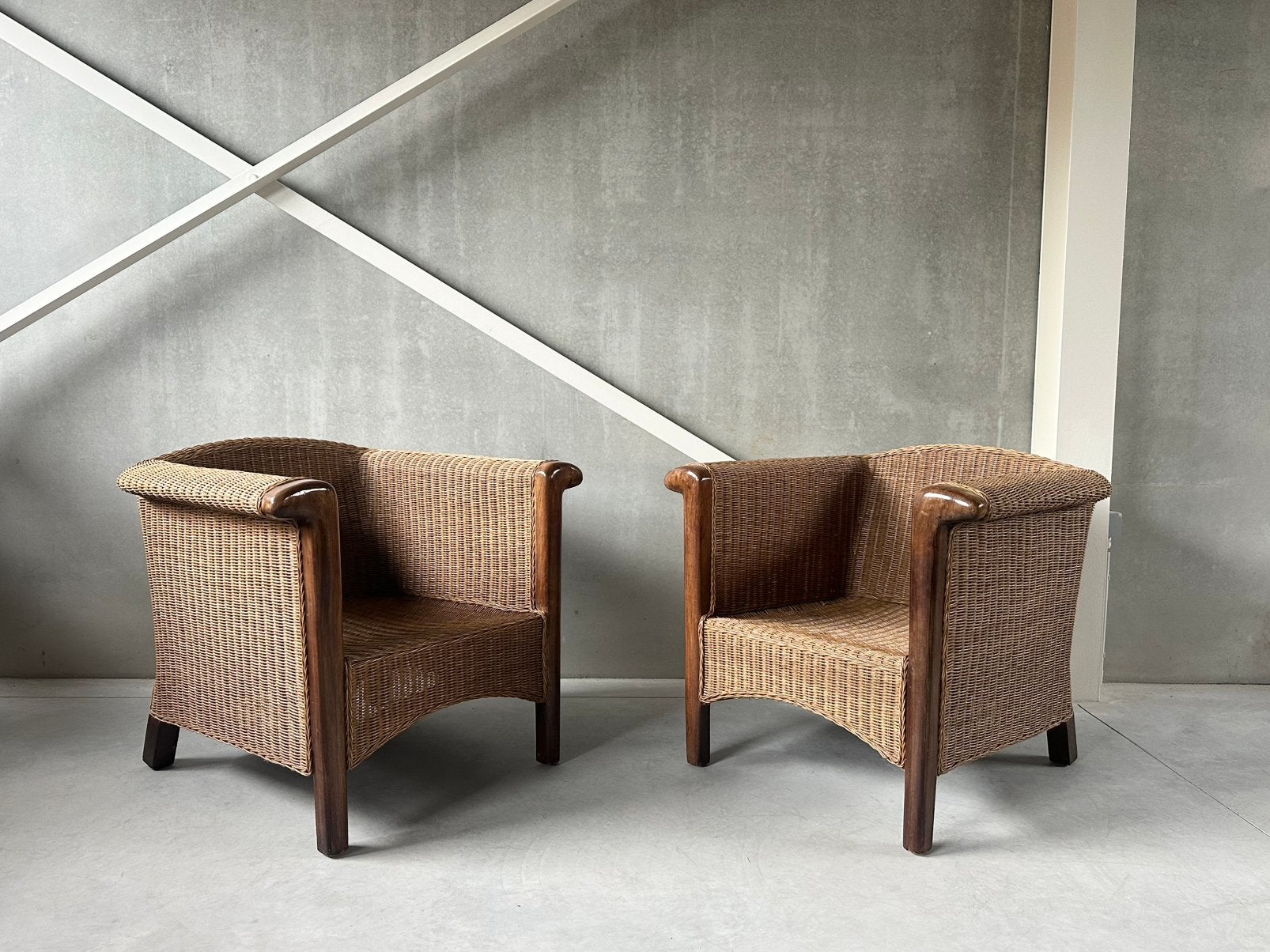 Vintage rotan armchairs (2), Antiek en Kunst, Antiek | Meubels | Stoelen en Sofa's, Ophalen
