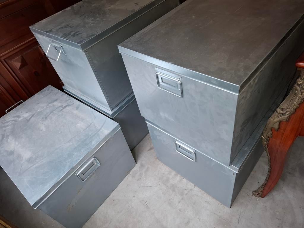5x metalen opbergkisten/boxen, Ophalen